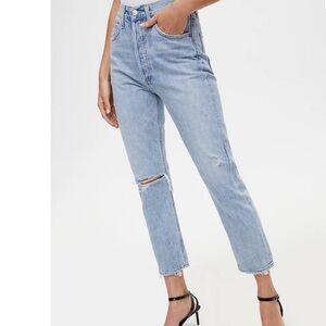 Agolde Riley High Rise Straight Crop - Size: 22 - Colour: Shatter